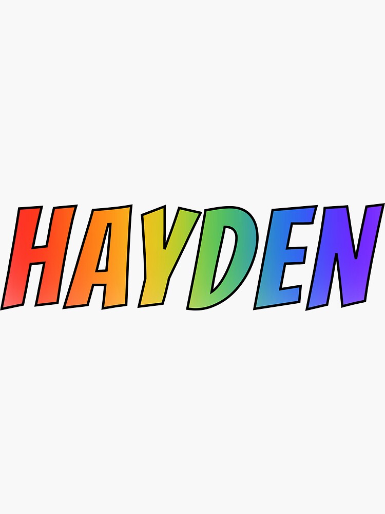 &ldquo;&ldquo;HAYDEN&rdquo; First Name Rainbow Gradient Pattern&rdquo; Sticker for Sale by