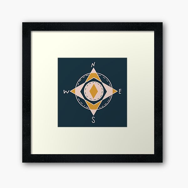 Whimsical Compass Framed Art Print
