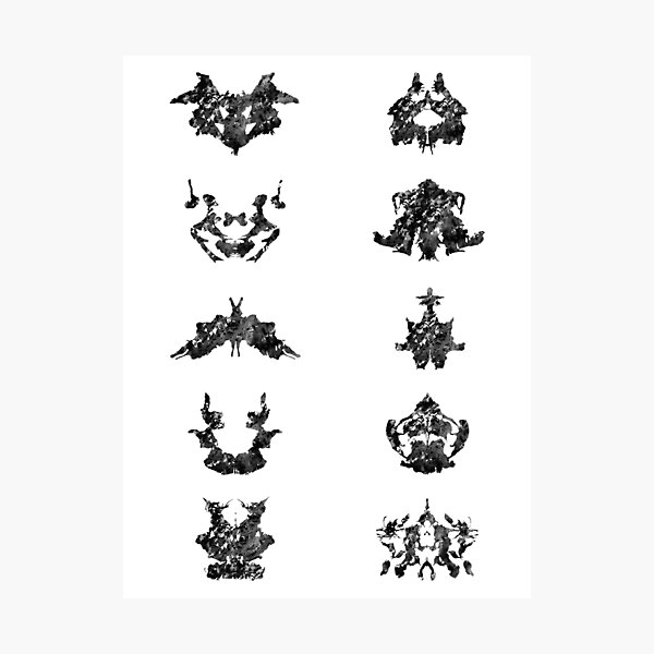 Collection of Rorschach inkblot tests Photographic Print