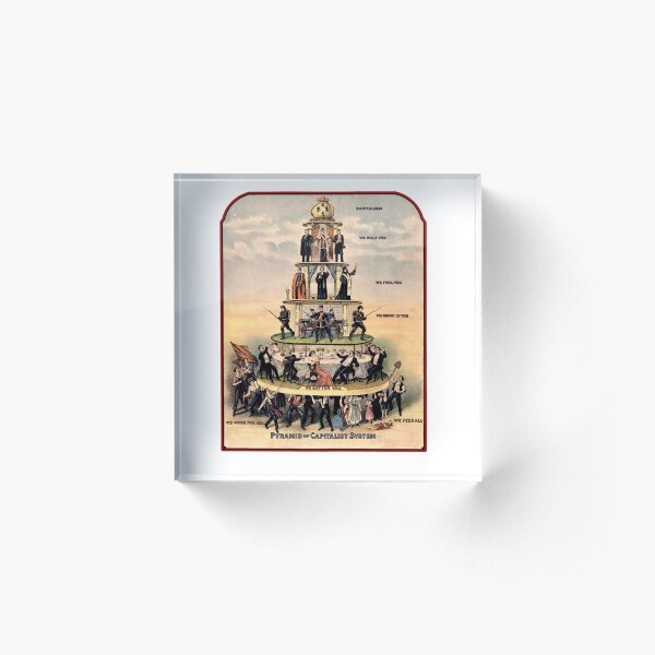 CAPITALISM. Pyramid of capitalism. Acrylic Block
