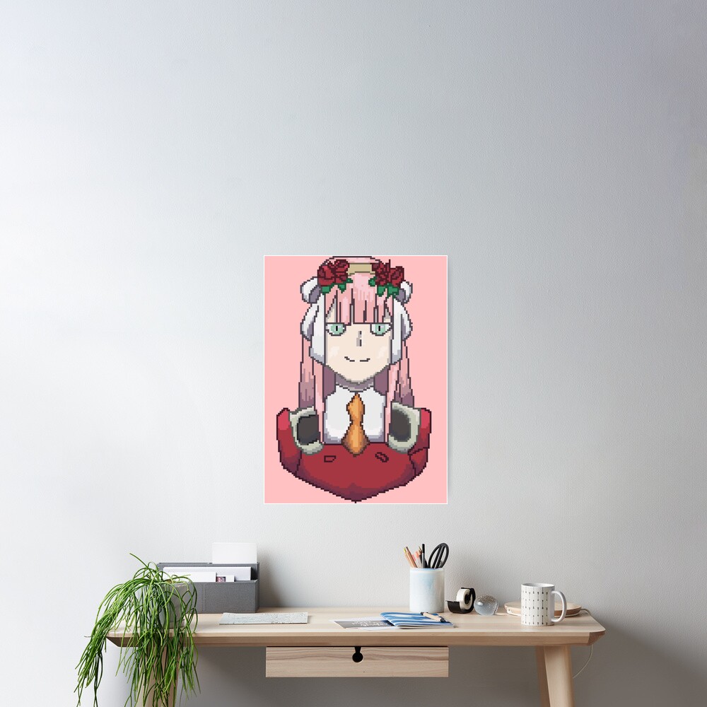 Zero Two pixel art Art Print by uwntu