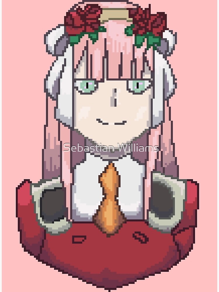 Zero Two pixel art Magnet by uwntu