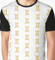 Gemini Zodiac Symbol - Yellow Graphic T-Shirt