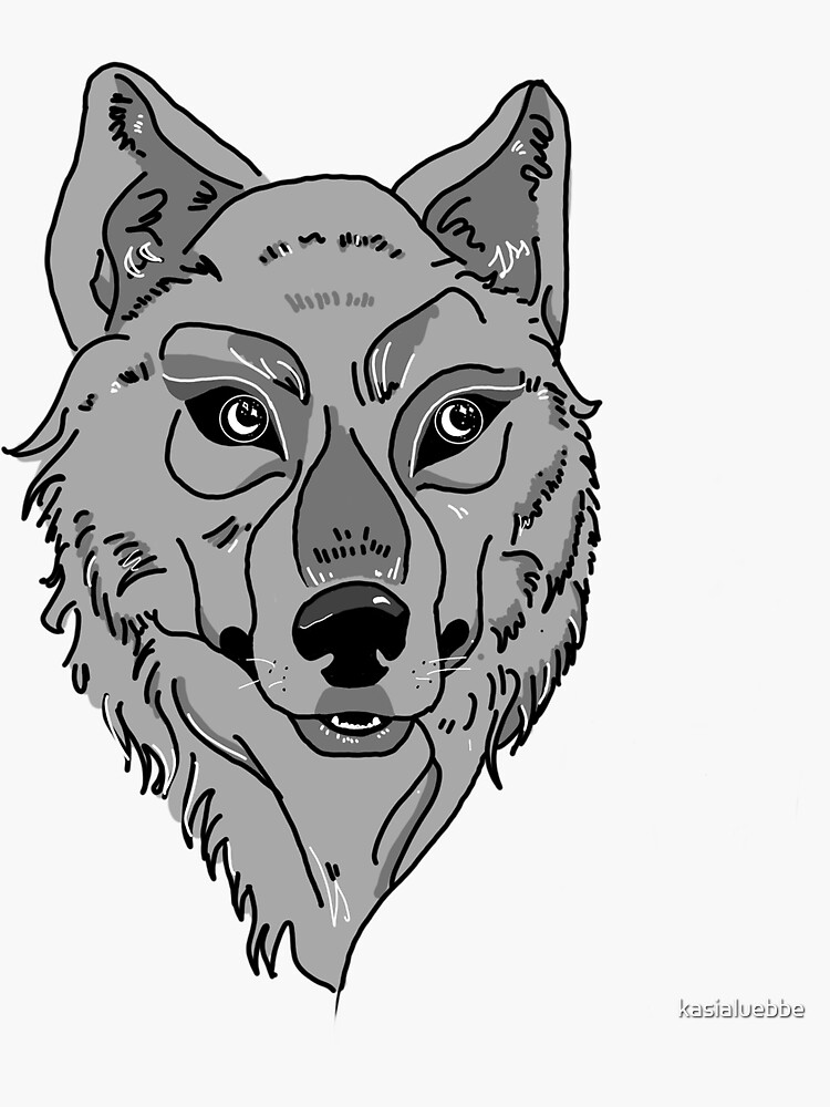 Moony Eyed Wolf Sticker For Sale By Kasialuebbe Redbubble