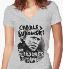Charles Bukowski Women's Fitted V-Neck T-Shirt
