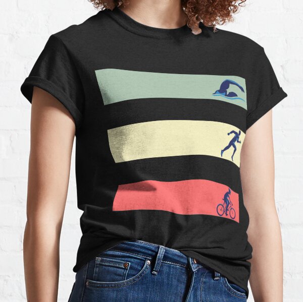 Vintage Swim Bike Run Triathlon T-Shirt Tee Geschenk Classic T-Shirt