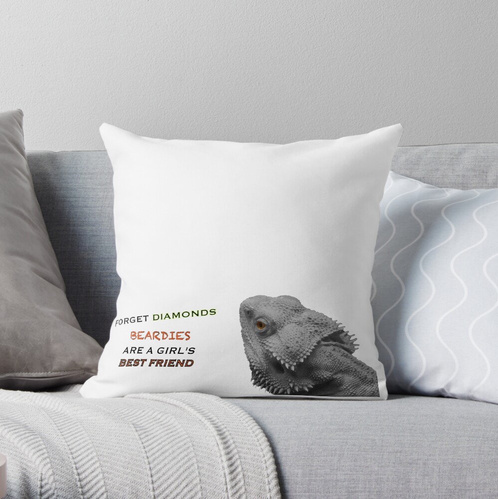 Forget Diamonds - Beardies Are A Girls Best Friend Throw Pillow
