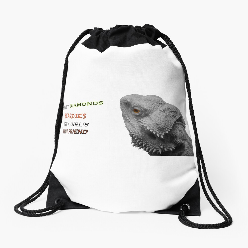 Forget Diamonds - Beardies Are A Girls Best Friend Drawstring Bag