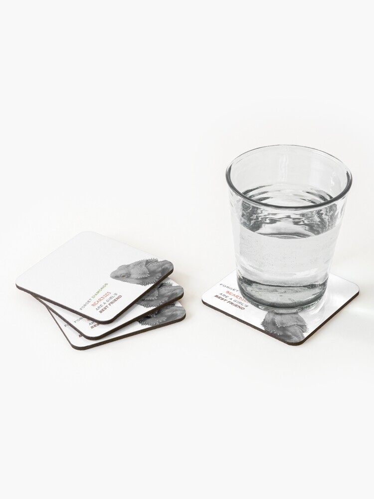 Alternate view of Forget Diamonds - Beardies Are A Girls Best Friend Coasters (Set of 4)