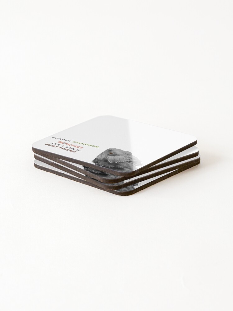 Alternate view of Forget Diamonds - Beardies Are A Girls Best Friend Coasters (Set of 4)
