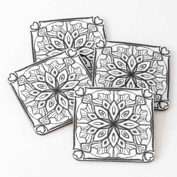 Item preview, Black and White Mandala Ink Blot designed and sold by Elsy's Art.