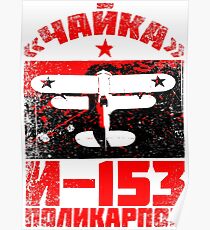 Russisches Doppeldecker-Jagdflugzeug: I-153 M-62 Polikarpov Poster