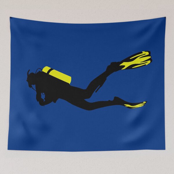Item preview, Sport stylized - diver with diver bottle and fins designed and sold by Quentin1984.