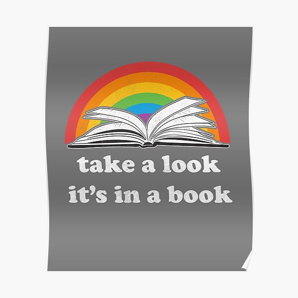 Take a look, its in a book - Retro inspired Reading Rainbow Poster