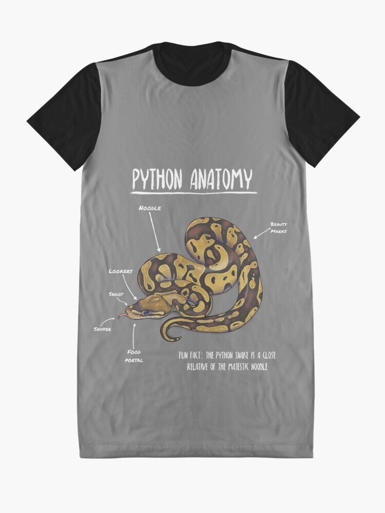 Python Anatomy Graphic T Shirt Dress For Sale By Animalartist Redbubble