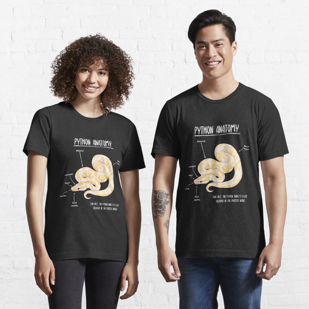 Albino Python Anatomy T Shirt For Sale By Animalartist Redbubble