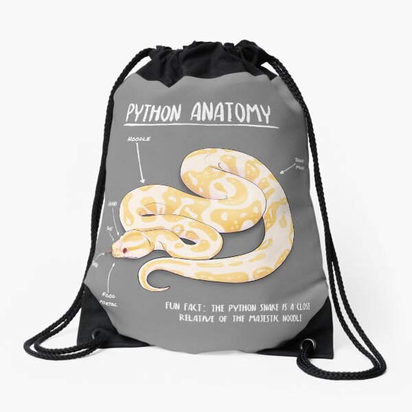 Albino Python anatomy Drawstring Bag