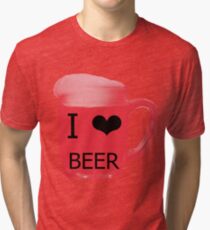 I love Beer red Tri-blend T-Shirt