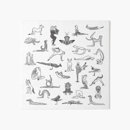 31 Yoga Animals - by Shamanthi Art Board Print