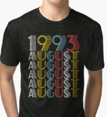 Vintage August 1993 Birthday Gifts Tri-blend T-Shirt