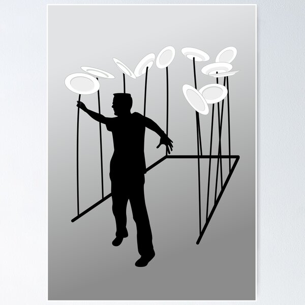 Stressed - spinning plates - card Poster