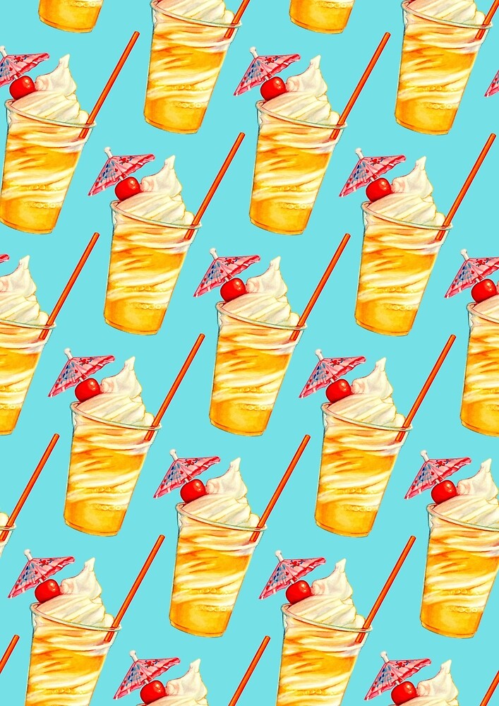 "Pineapple Whip Ice Cream Float Pattern" by Kelly Gilleran Redbubble