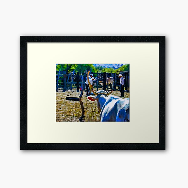Cow Looking On Framed Art Print