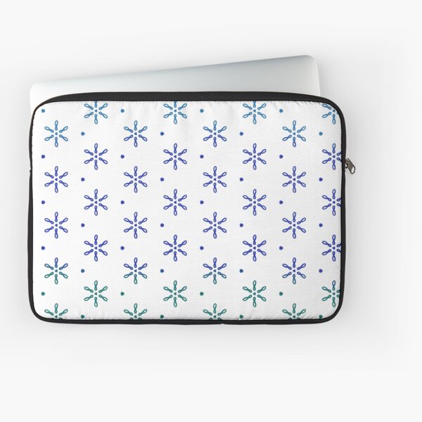 Loopy Daisy Pattern in Blue Green Laptop Sleeve