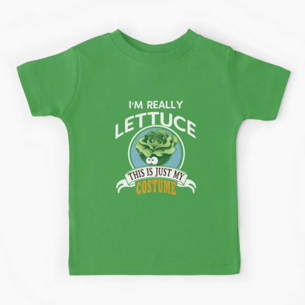 I'm a Head of Lettuce This is Just My Human Costume Funny Vegetable Halloween Costume Idea Kids T-Shirt