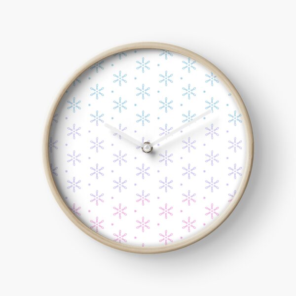Loopy Daisy Pattern Pastel Clock