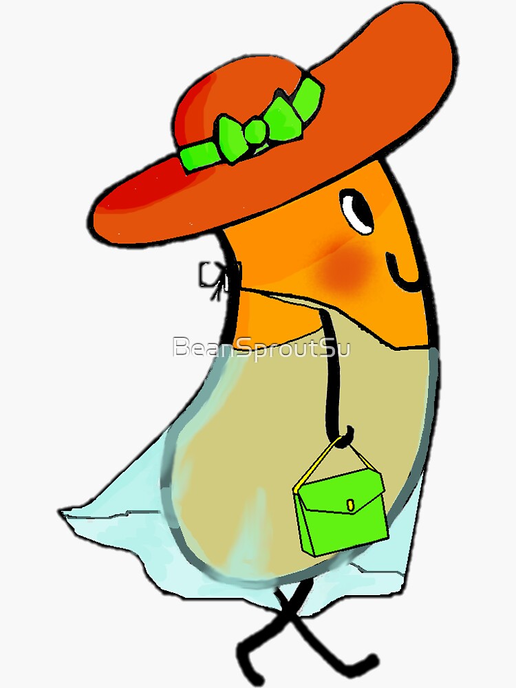 "Jelly Bean Lady" Sticker by BeanSproutSu Redbubble