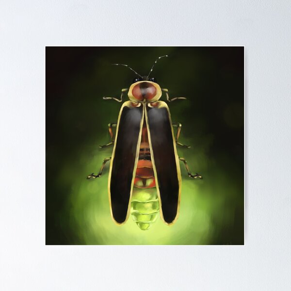 Lightning Bug Painting Indiana State Bug Firefly by Ela Steel