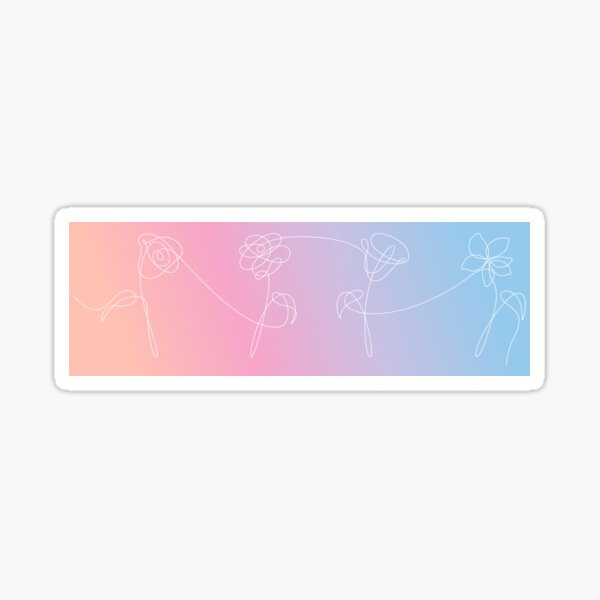 "BTS Love Yourself Her Album Flowers Gradient Background" Sticker For ...