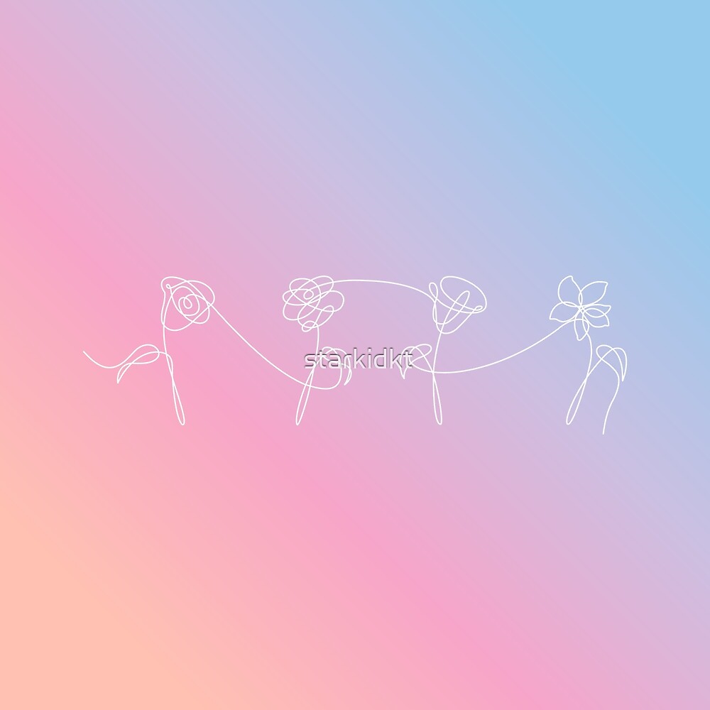 "BTS Love Yourself Her Album Flowers Gradient background" by starkidkt
