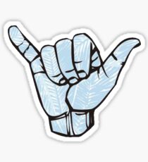 Shaka mit Blättern Sticker