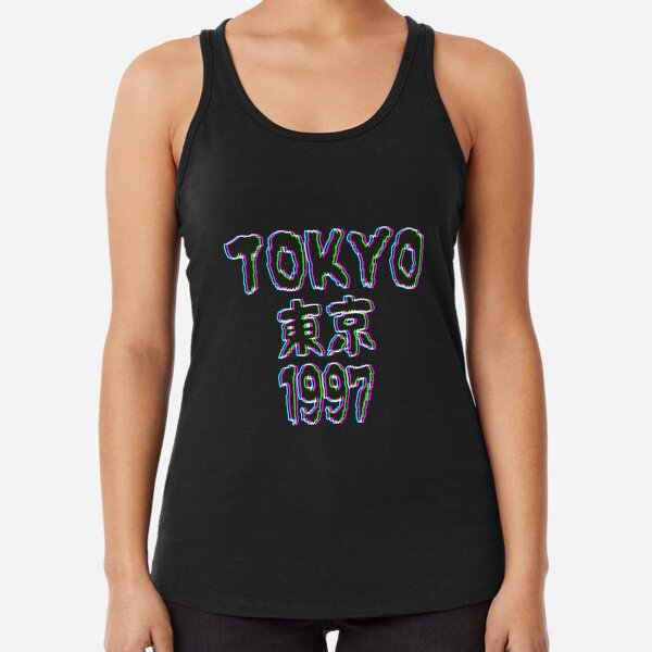 TOKYO 1997 NEON - SAD JAPANESE ANIME AESTHETIC Racerback Tank Top