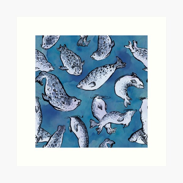 Harbor Seal Pattern Art Print