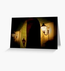 Lamps in Corfu town Greece Greeting Card