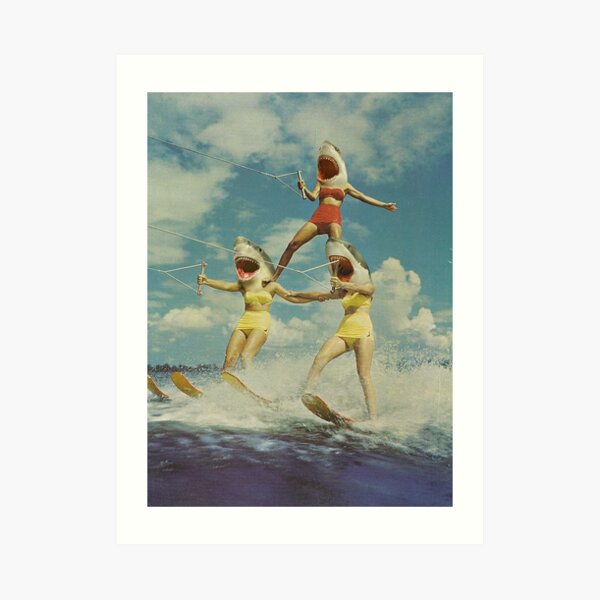 On Evil Beach - Sharks Art Print