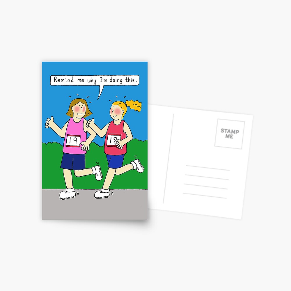 Carte De Vœux Humour D Encouragement A La Course Pour Les Femmes Par Katetaylor Redbubble