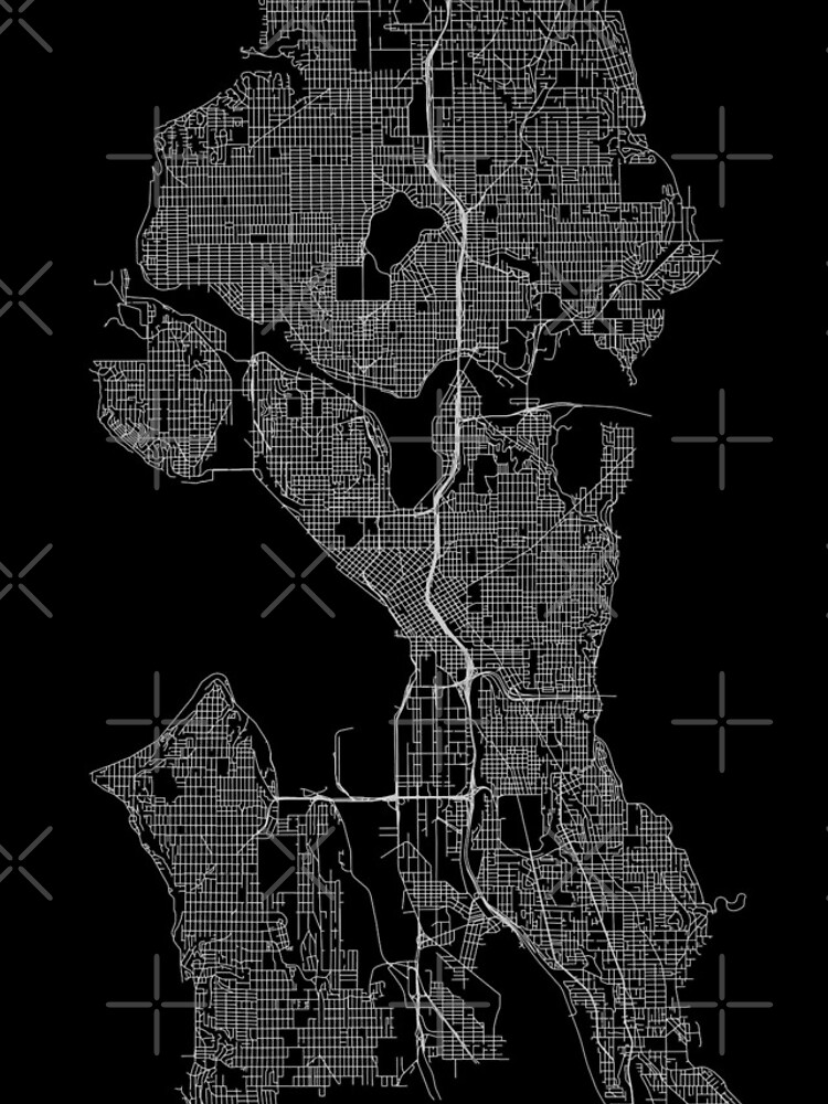Seattle, Washington, USA Street Network Map Graphic by ramiro