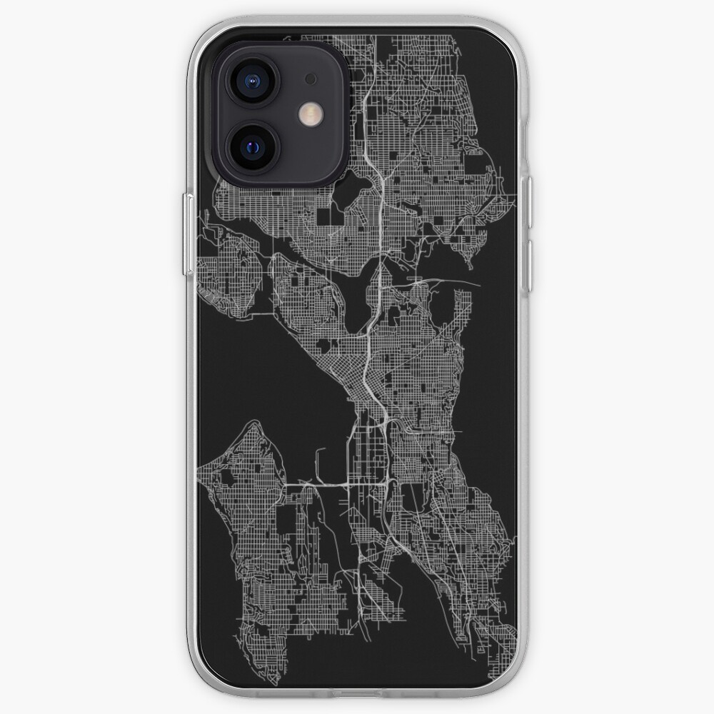 Seattle, Washington, USA Street Network Map Graphic iPhone Case & Cover