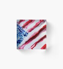 American Distressed USA Flag Acrylic Block