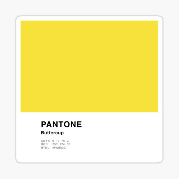 Buttercup Yellow Pantone Simple Design Sticker