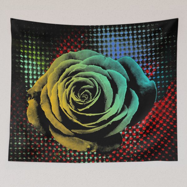 Item preview, Rose, green, red, blue, black, light blue pop art designed and sold by NYWA-ART.