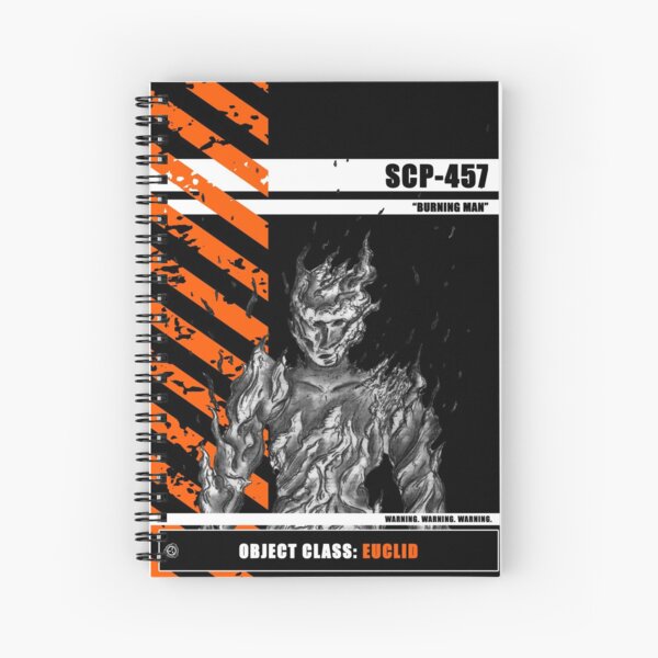 Scp Spiral Notebooks Redbubble - burning man shadow man roblox scp 457 scp 017 w