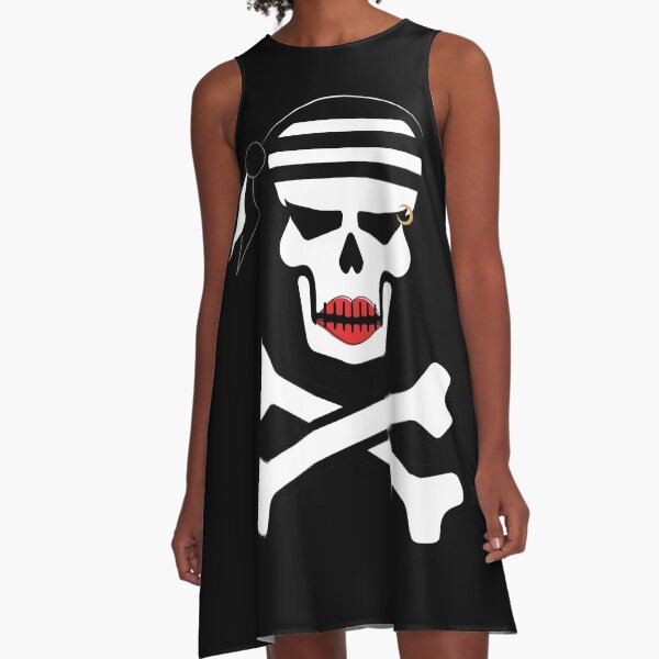 Vista previa del artículo con la obra «Sexy Lady Pirate Lipstick Skull», diseñado y vendido por BlackCoffeeCake.