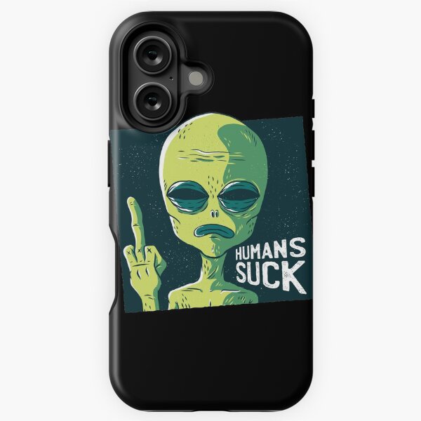 Vista previa del artículo con la obra «Alienígena con dedo medio», diseñado y vendido por praaf.