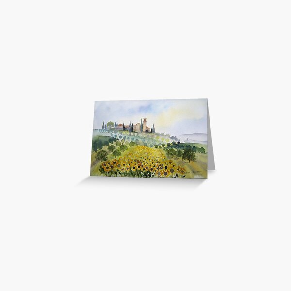 Sunflowers and Olive Groves Greeting Card