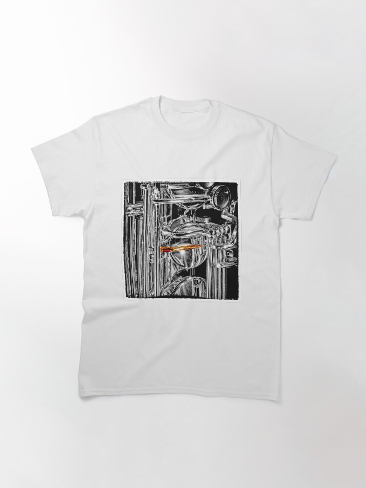 Thumbnail 2 of 7, Classic T-Shirt, Saxophone Valves in Black and White designed and sold by Warren Paul Harris.